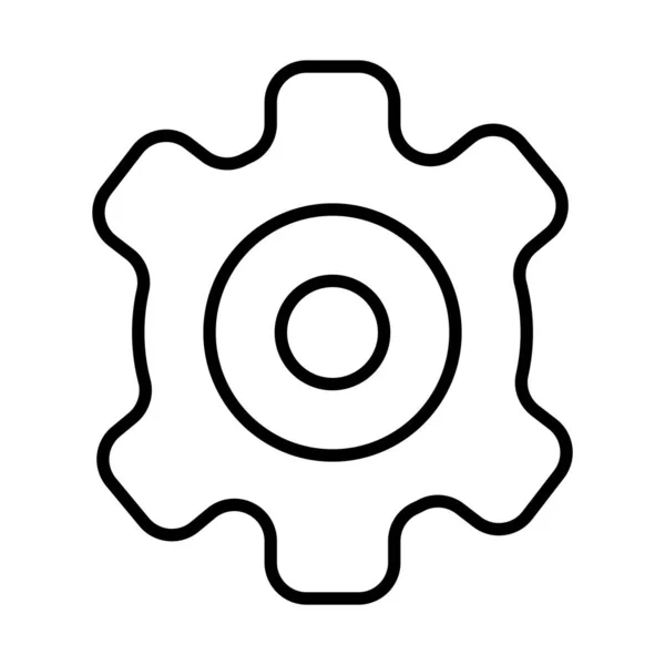 Tandwielmachine werk lijn stijl pictogram — Stockvector