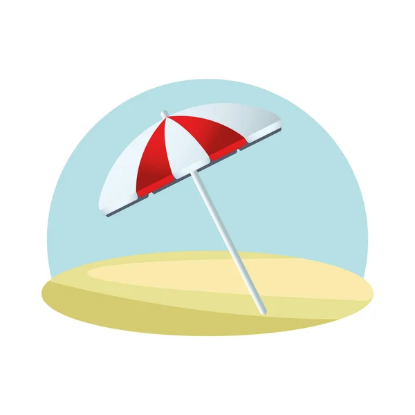 Esernyő strand tartozék elszigetelt ikon — Stock Vector