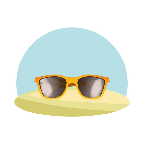 Gafas de sol de verano accesorio icono aislado — Archivo Imágenes Vectoriales