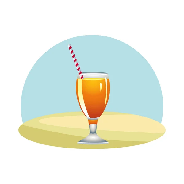 新鲜热带鸡尾酒杯图标 — 图库矢量图片