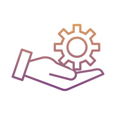 el kaldırma dişlisi çalışma gradyan çizgi simgesi