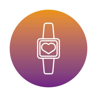 akıllı twatch kardiyoloji uygulama blok biçim simgesi