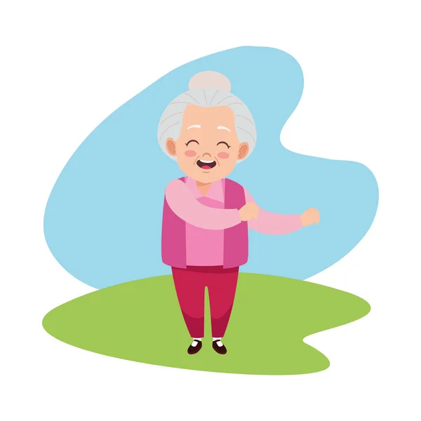 Милый счастливый аватар бабушки — стоковый вектор