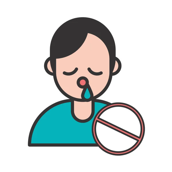 流感患者的症状和停止符号 — 图库矢量图片