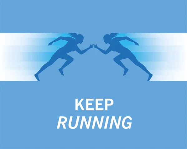 Sylwetki biegających sportowców — Wektor stockowy