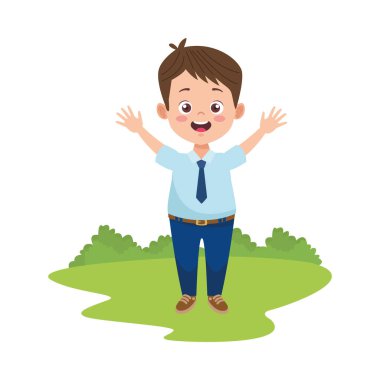 Üniformalı küçük öğrenci.