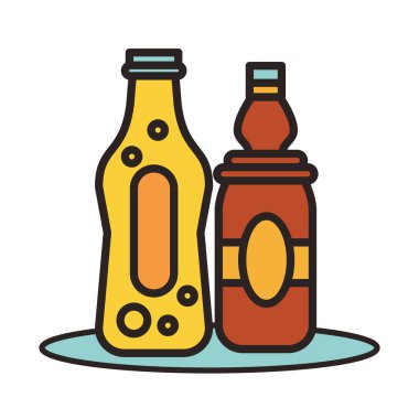 Taze bira şişeleri, ikonlar.