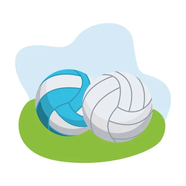 Globos de voleibol equipo deportivo iconos — Vector de stock
