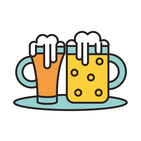 Taze bira kavanozları izole edilmiş ikonlar — Stok Vektör