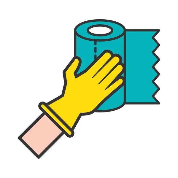 Kéz WC papír tekercs ikon — Stock Vector