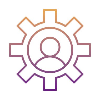 dişli makine insan avatar gradyan çizgi biçimi simgesi ile çalışır