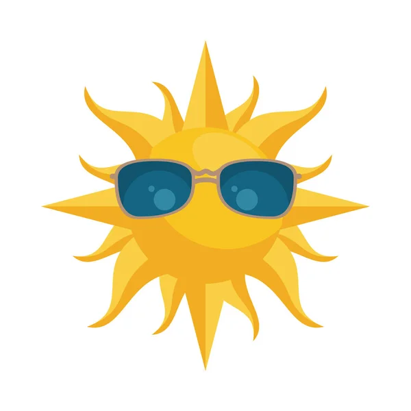 Summer sun hot with sunglasses — Stock Vector