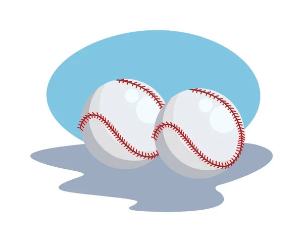 Μπάλες του μπέιζμπολ αθλητικά εικονίδια εξοπλισμού — Διανυσματικό Αρχείο