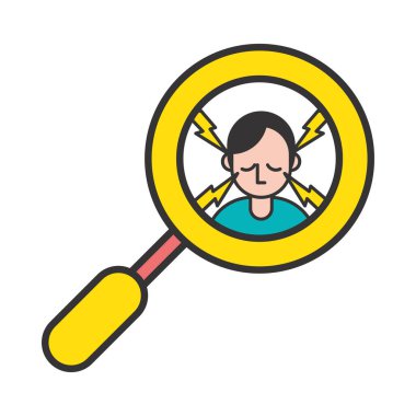 Baş ağrısı olan kişi büyüteçte 19 belirti gösterdi.