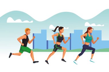 Sporcuları çalıştıran gençler karakterleri avatarlar