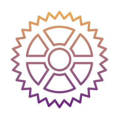 dişli bisiklet gradyan çizgi simgesi