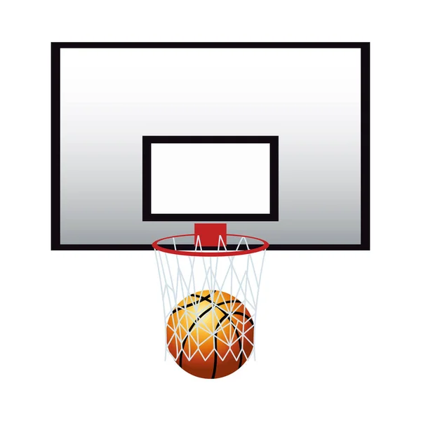 Basketballsport mit Korb — Stockvektor