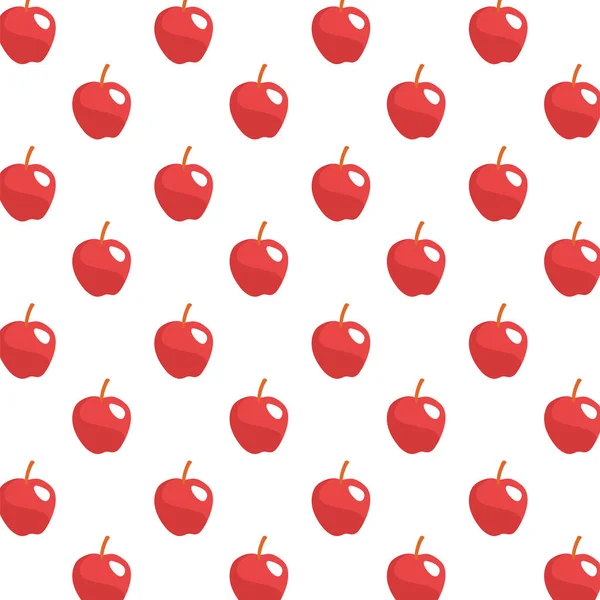 Elmalar taze meyve desenli arka plan — Stok Vektör