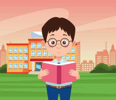 Üniformalı küçük öğrenci.