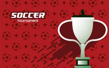 Kupa ödüllü futbol sporu posteri