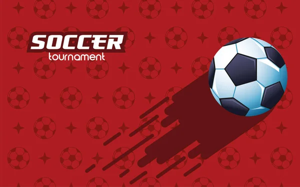 Ποδόσφαιρο ποδόσφαιρο αφίσα αθλητισμού με μπαλόνι — Διανυσματικό Αρχείο