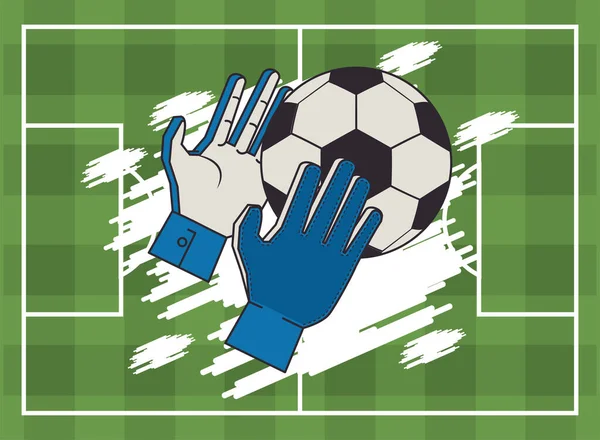 Futebol futebol esporte cartaz com balão —  Vetores de Stock