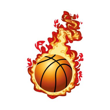 Ateşli basketbol balonu sporu