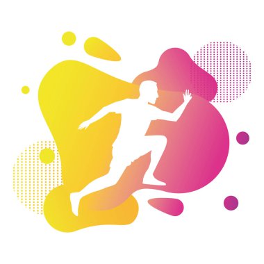 Koşan atletik adamın silueti