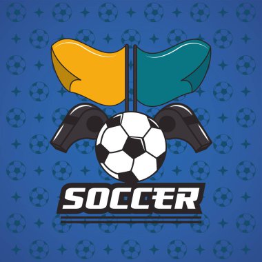 Balonlu futbol sporu posteri