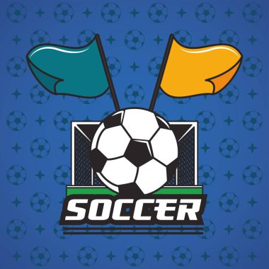 Balonlu futbol sporu posteri