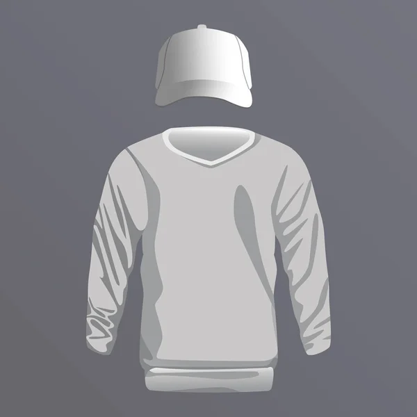 Männlicher Mantel und Sportmütze weiße Ikone — Stockvektor