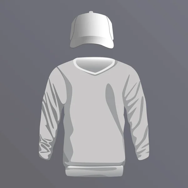 Manteau masculin et bonnet sport blanc icône isolée — Image vectorielle