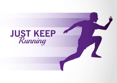Yanında koşan atletik adamın silueti sadece mesajı tut.