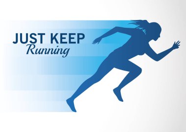 Yanında koşan atletik kadın silueti. Mesaj bırakın.