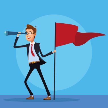 Başarı bayrağı ve tek gözlü zarif iş adamı