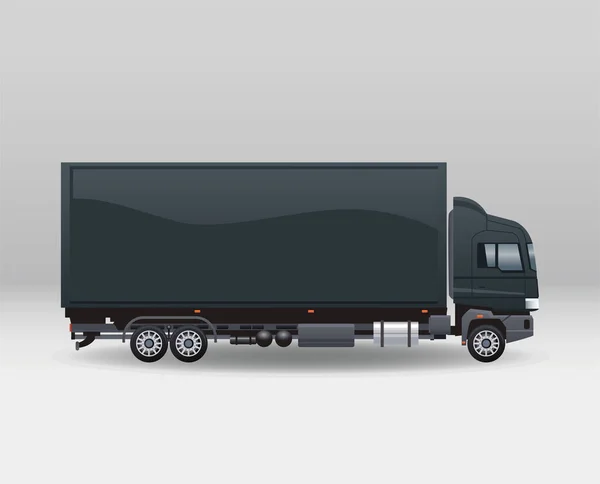 Φορτηγό μαύρο εμπορικό σήμα απομονωμένο εικονίδιο — Διανυσματικό Αρχείο