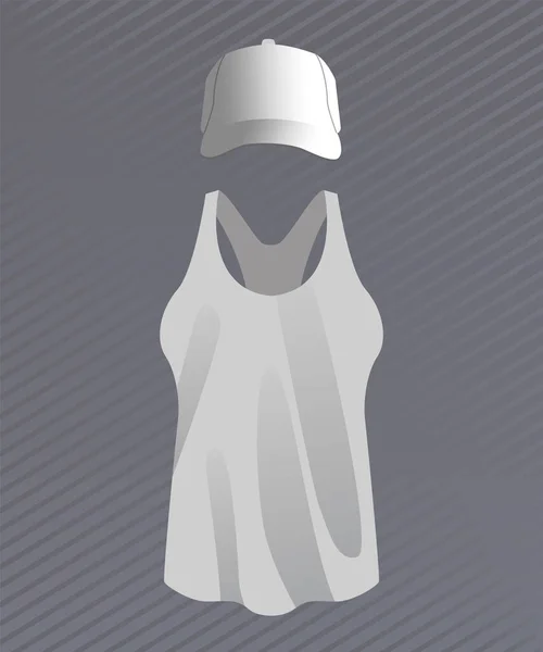 Samičí košile a čepice bílá barva ikona — Stockový vektor