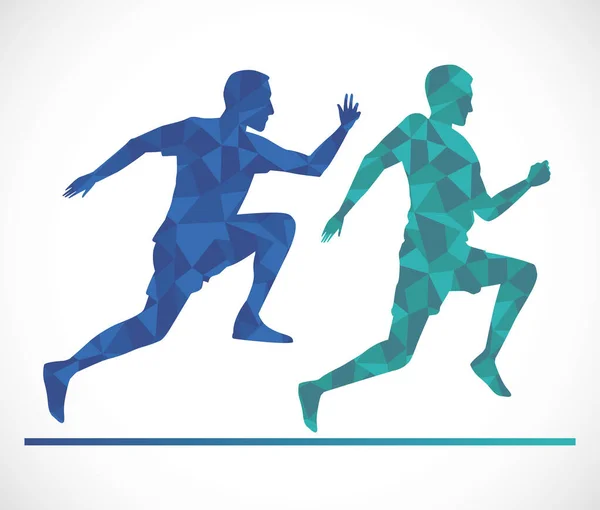 Sylwetka biegających sportowców — Wektor stockowy