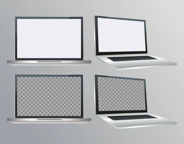 Computadores portáteis portáveis dispositivos digitais — Vetor de Stock