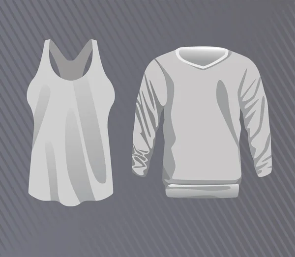 Camisa y abrigo femenino icono aislado blanco — Vector de stock