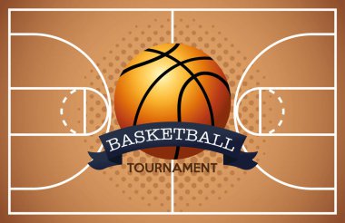Mahkemede balonlu basketbol posteri