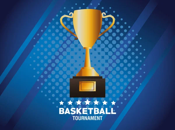 Affiche sport basket avec trophée — Image vectorielle