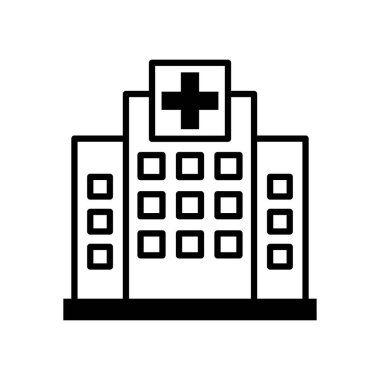 Hastane inşa çizgisi tarzı simgesi