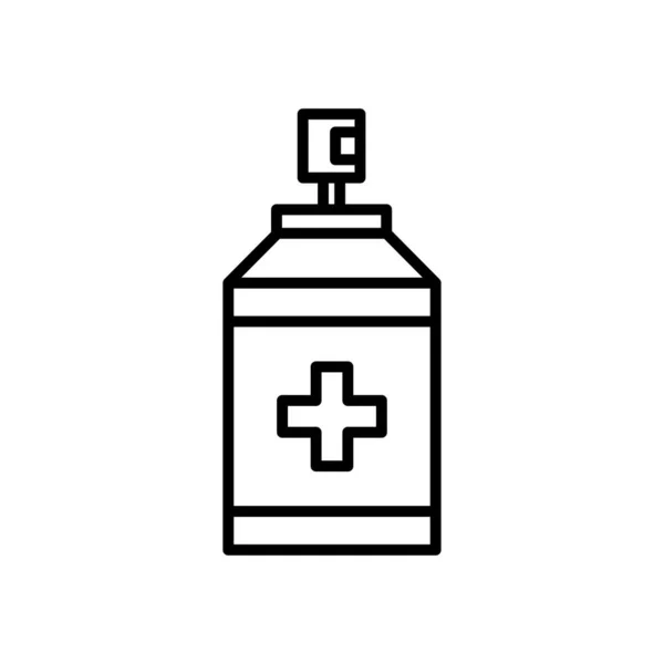 Bottiglia spray stile linea di prodotti medici — Vettoriale Stock