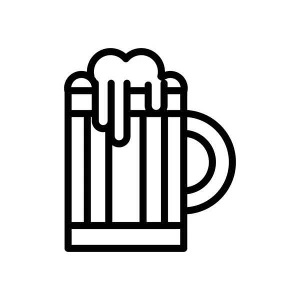 Пиво дерев'яна банку напій міжнародний стиль денної лінії — стоковий вектор