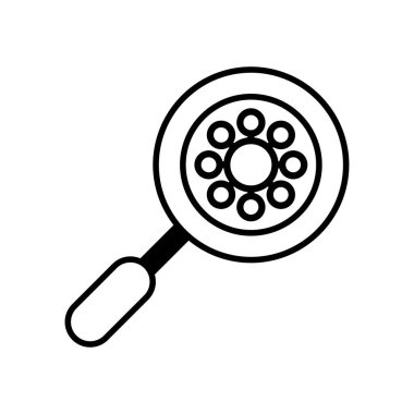 Covid19 virüs parçacık çizgisi tarzında büyüteç