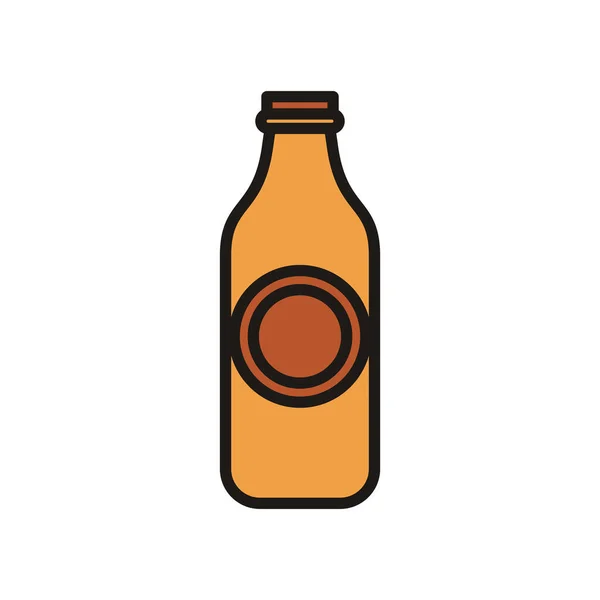 Bottiglia di birra bevanda giornata internazionale riempire stile — Vettoriale Stock