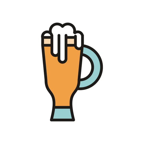 Pivo sklenice nápoj mezinárodní den styl výplně — Stockový vektor