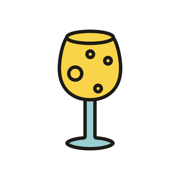 Wine cup fill style icon — Stock Vector