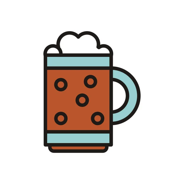 Pivo dřevěná sklenice nápoj mezinárodní den výplň styl — Stockový vektor